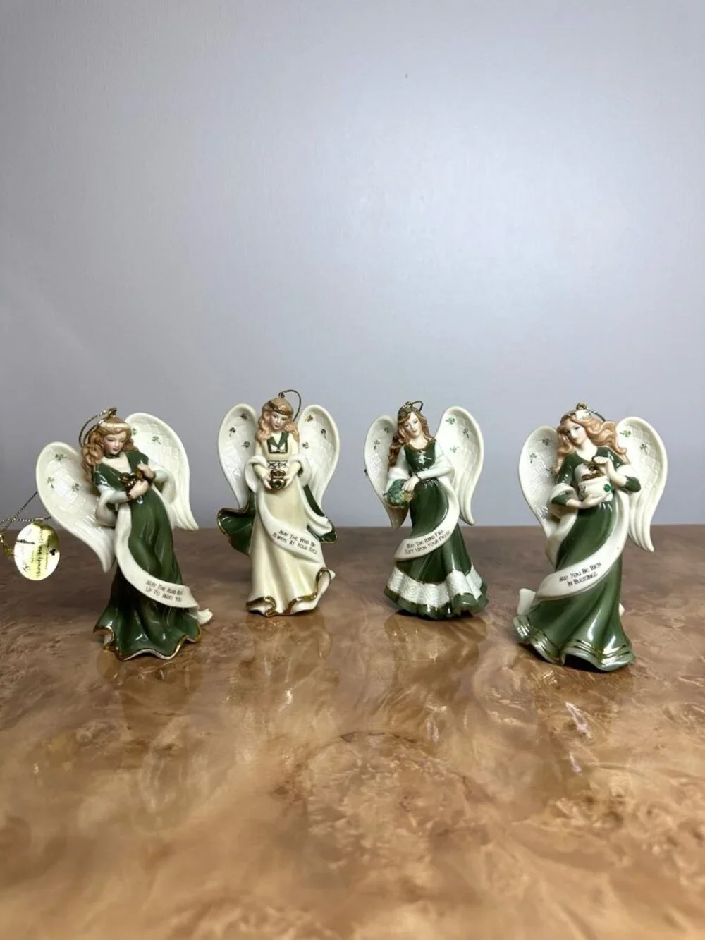 The Bradford Editions Heavenly Irish Blessings Angel Ornament Collection Set